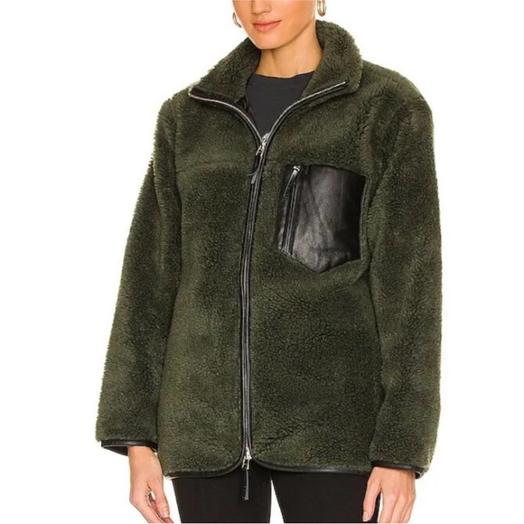 Anine Bing Ryder Jacket, Olive Green, Large, $375 - Picture 4 of 7